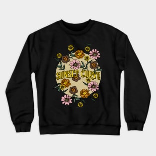 Sunset Curve Name Personalized Flower Retro Floral 80s 90s Name Style Crewneck Sweatshirt